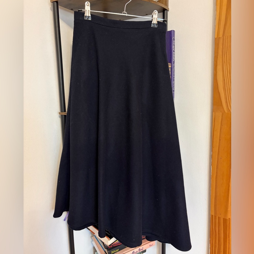 Mango Black A-Line Midi Skirt